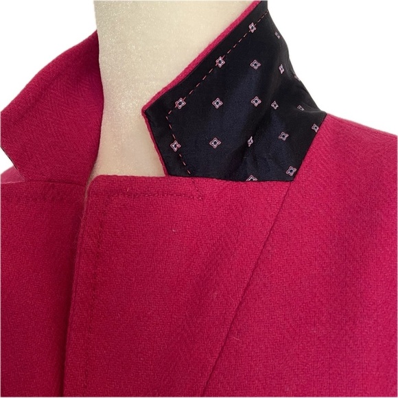 J Crew Robert Noble 100% Wool Fuscia Pink Herringbone Snatched-look Blazer Sz T8 - Picture 7 of 14